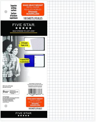 043100663768 Paper, Five Star Quad With 3 Hole