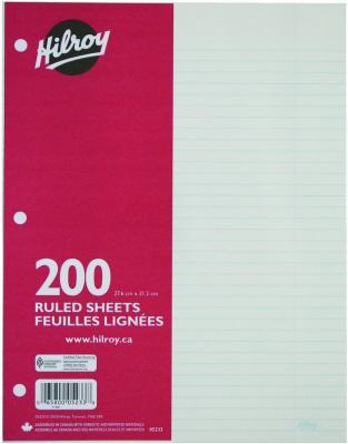 065800052338 Paper, Hilroy 200 Ruled Sheets (Replaced W/ 065800054707)