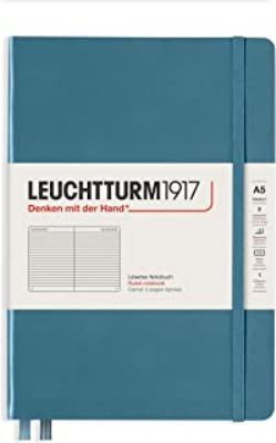 363335 Notebook, Leuchtturm1917 Stone Blue A5 Ruled Hardcover
