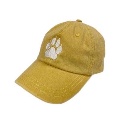 T-SP500MUS Hat, Paw Print Pigment Dyed Mustard