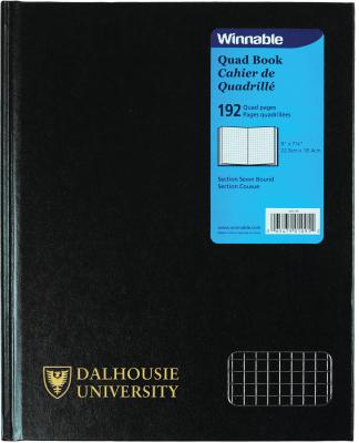 WQ-109-BK Notebook, Quad Black Hardcover