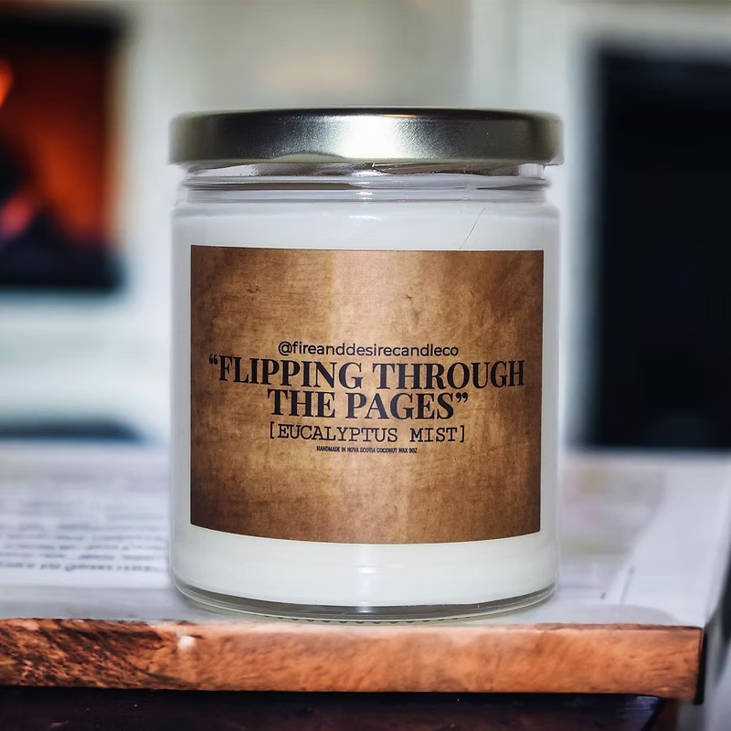 Flippin' through the pages soy candle