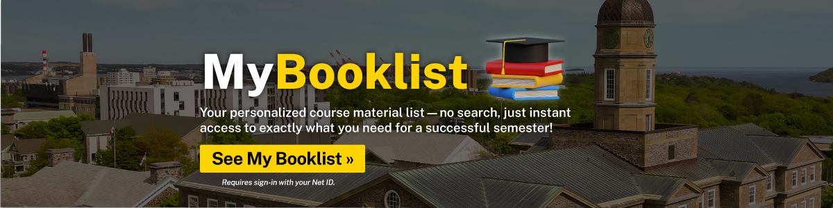 MyBooklist Your personalized course material list - no search, just instant access to exactly what you need for a successful semester! See My Booklist » Requires sign-in with your Net ID.