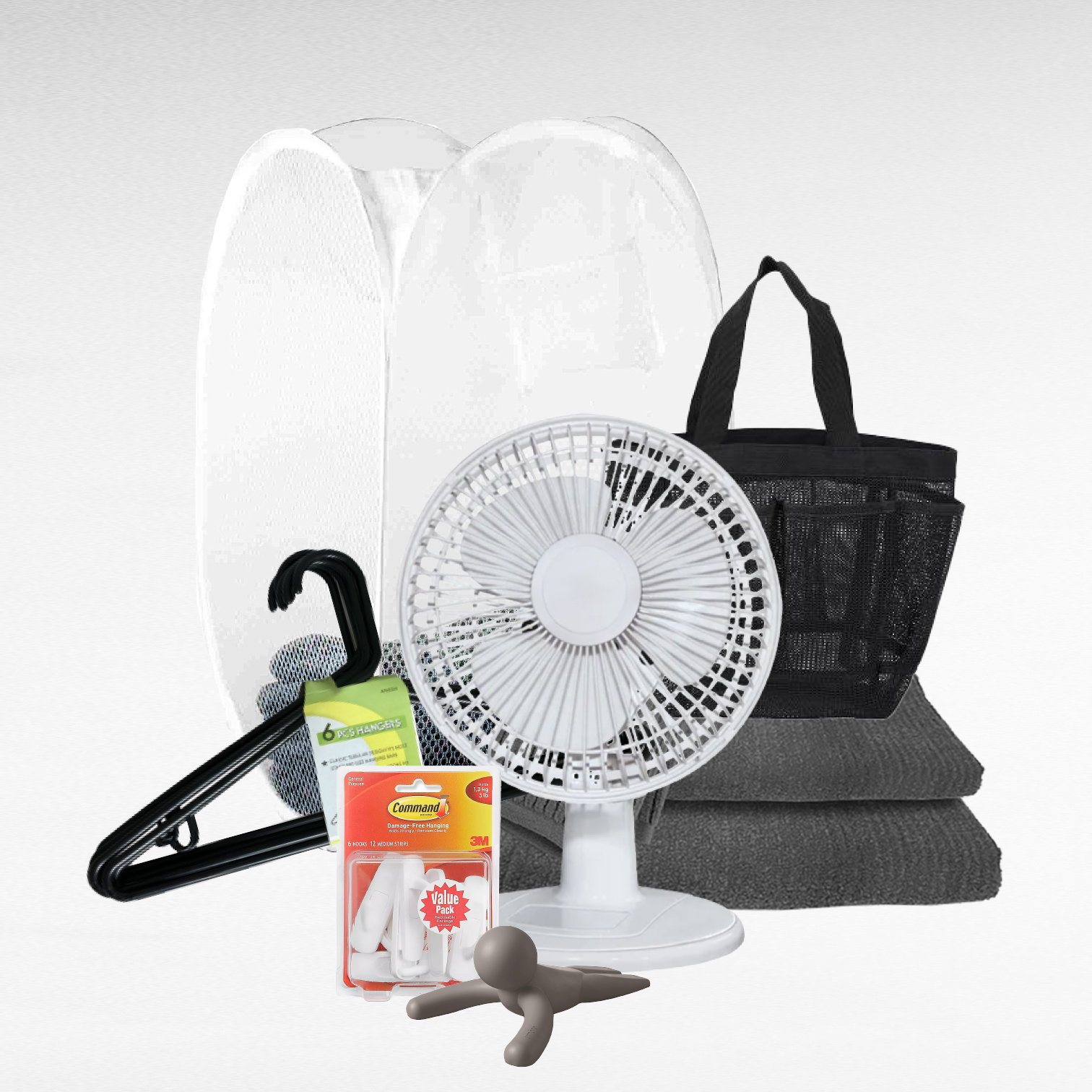 Shop our huge selection of dorm essentials, including laundry supplies, fans, shower caddies, hangers, towels, and more! 